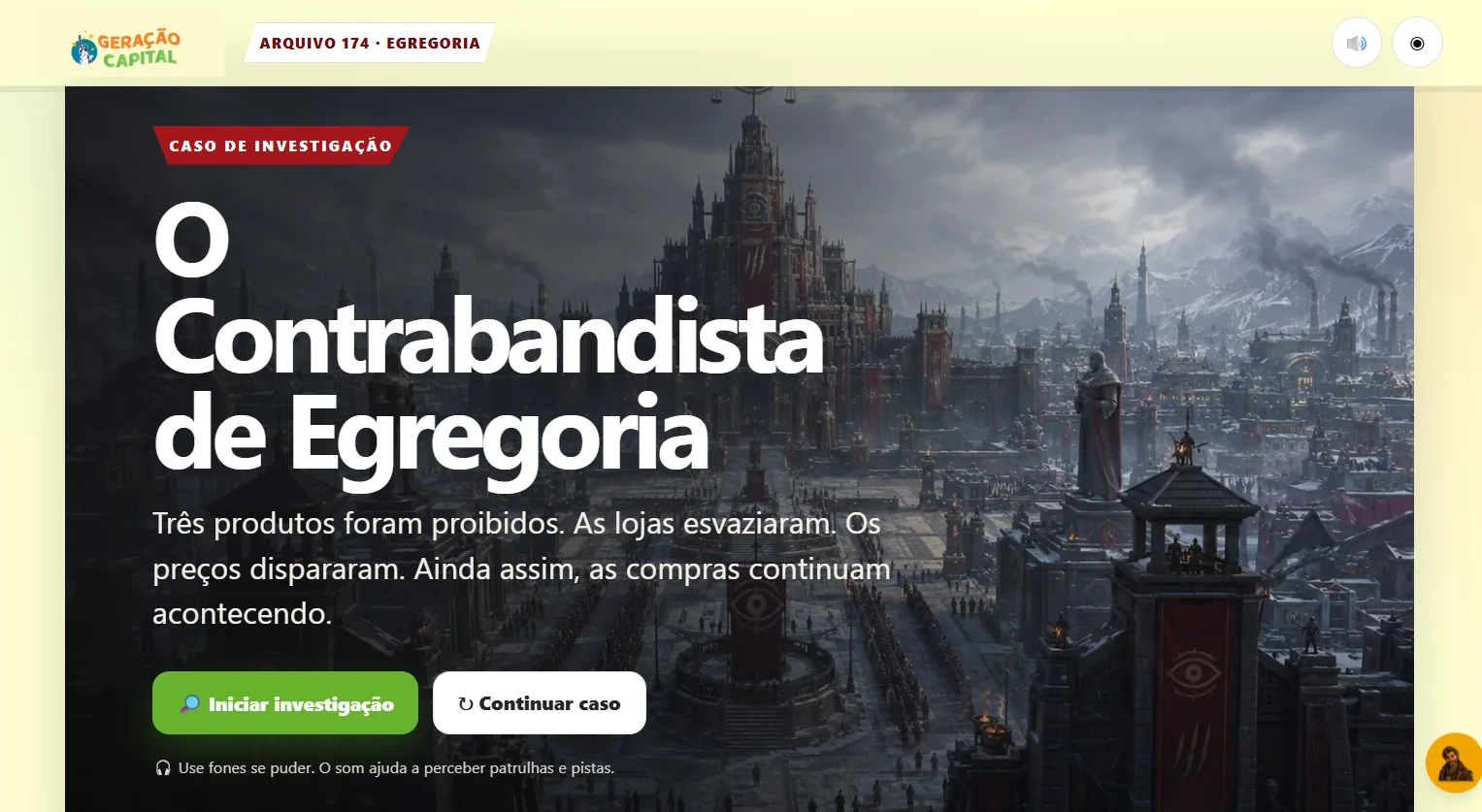 Jogo O Contrabandista de Egregoria